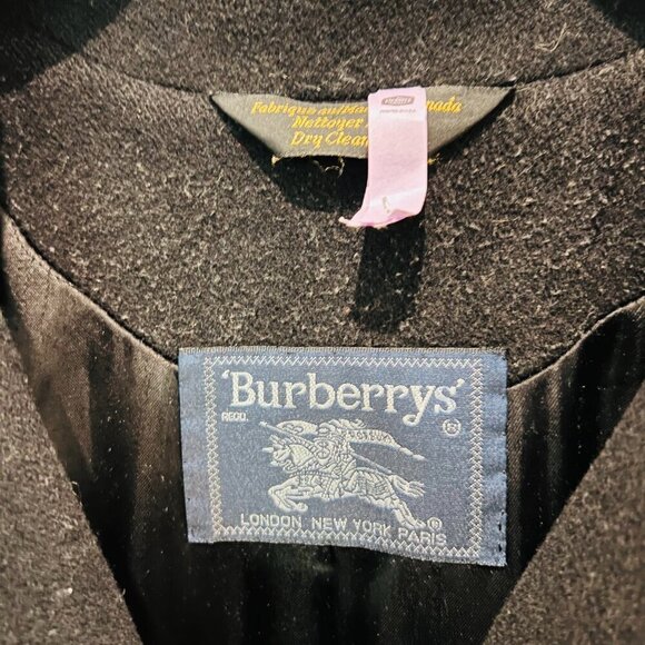 Vintage Burberry London 100% Wool Jacket Peacoat US 14 R Women Rare - Picture 3 of 16